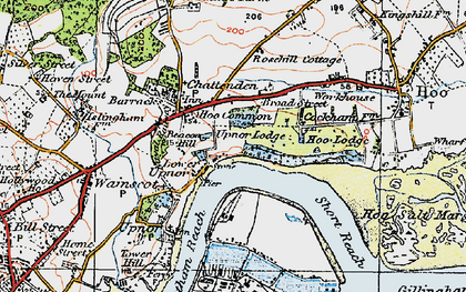 Old map of Lower Upnor in 1921