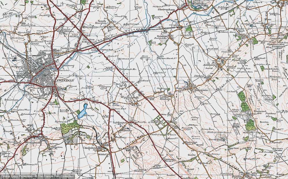 Old Map of Lower Wanborough, 1919 in 1919