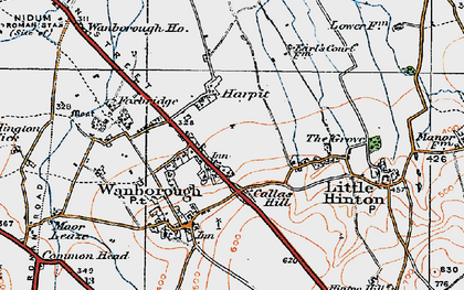 Old map of Lower Wanborough in 1919