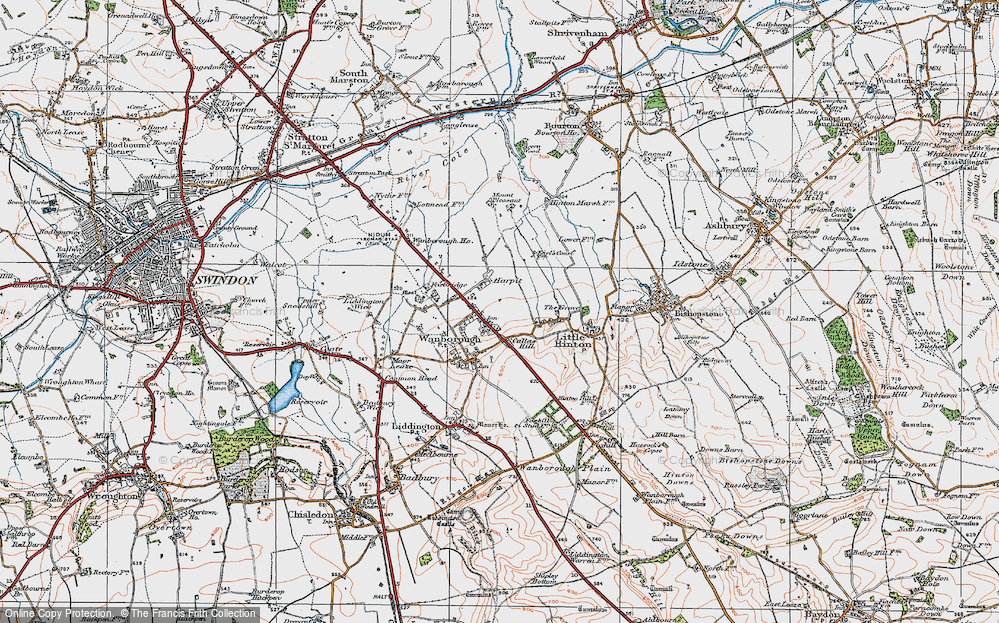 Historic Ordnance Survey Map of Lower Wanborough, 1919