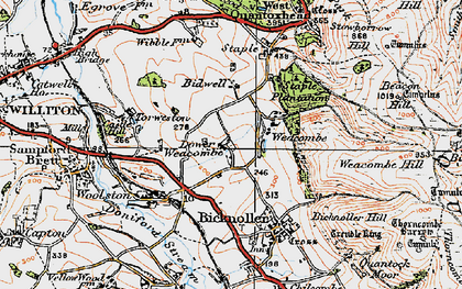 Old map of Lower Weacombe in 1919