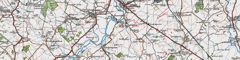 Old map of Lower Weald in 1919