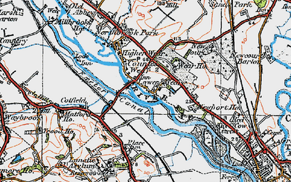 Old map of Lower Wear in 1919