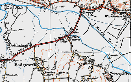 Old map of Lower Weare in 1919
