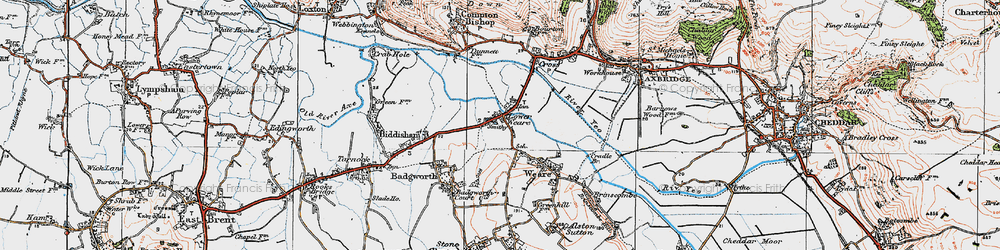 Old map of Lower Weare in 1919