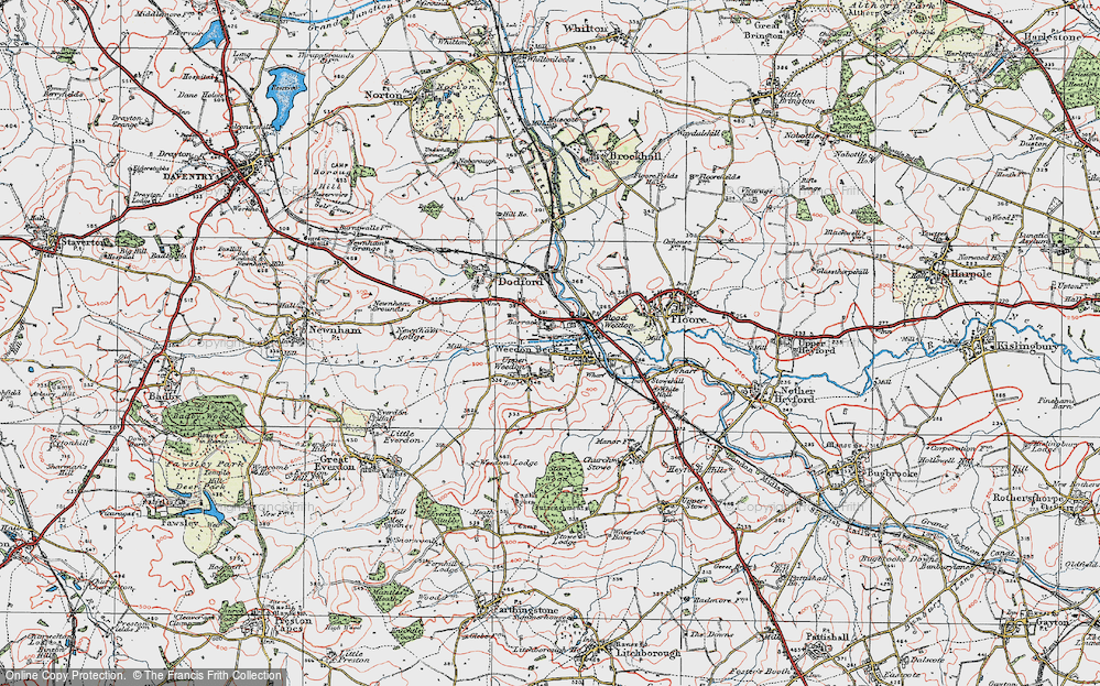 Old Map of Lower Weedon, 1919 in 1919