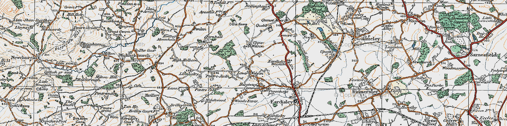 Old map of Lower Welson in 1919