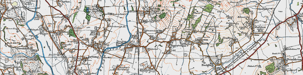 Old map of Lower Westmancote in 1919