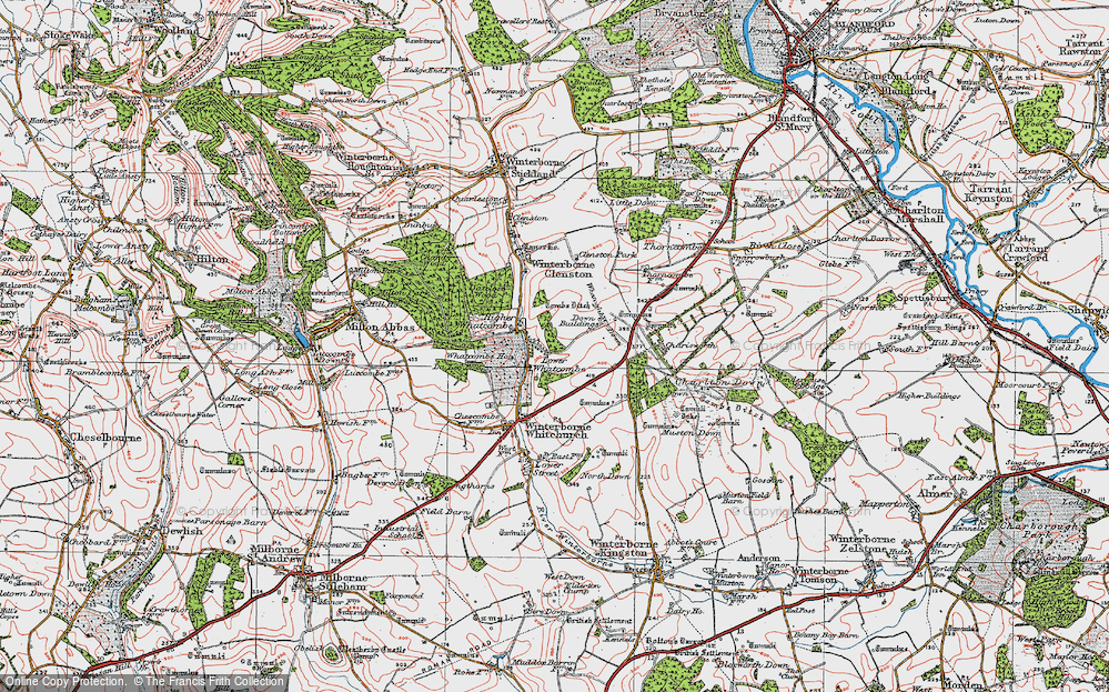 Old Map of Historic Map covering Charisworth in 1919