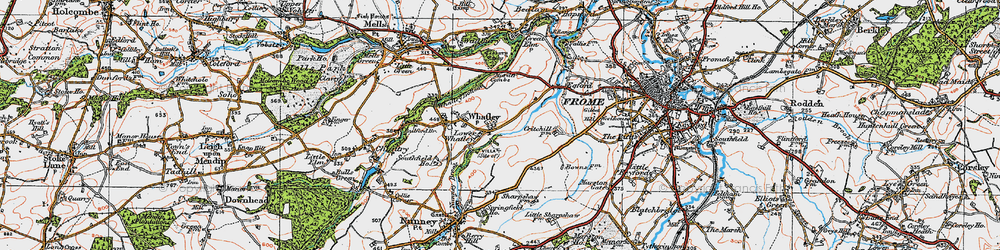 Old map of Lower Whatley in 1919