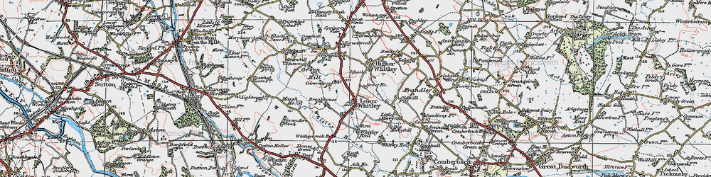 Old map of Lower Whitley in 1923
