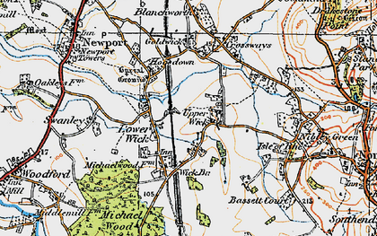 Old map of Lower Wick in 1919