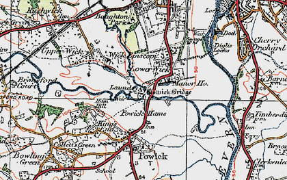 Old map of Powick Hams in 1920