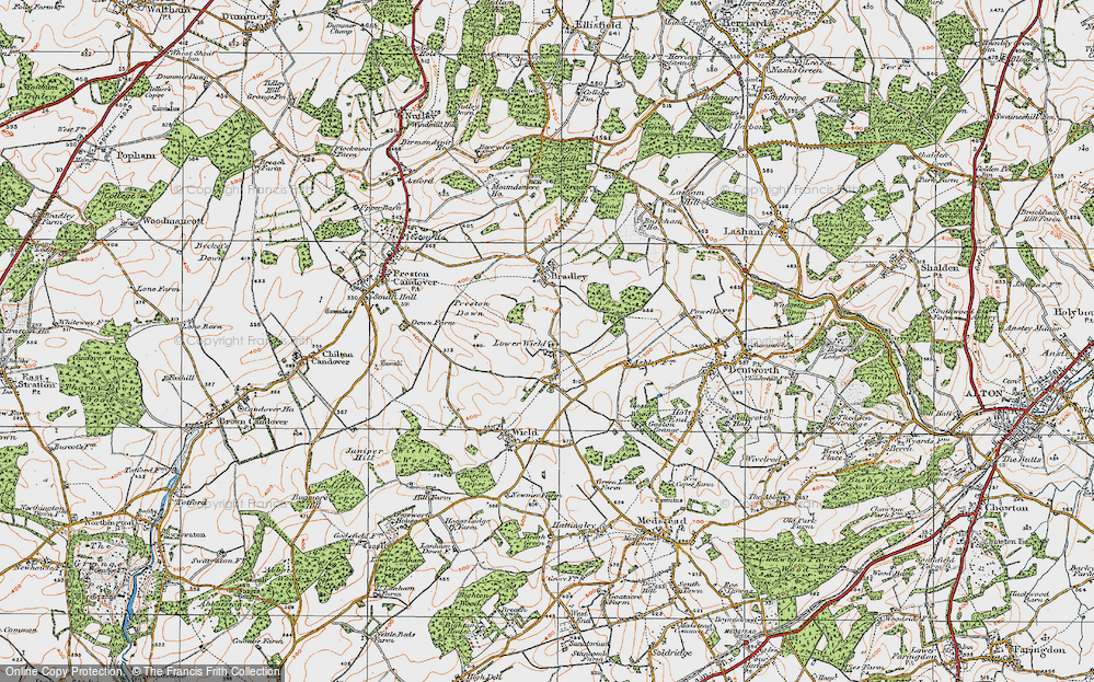 Old Map of Lower Wield, 1919 in 1919