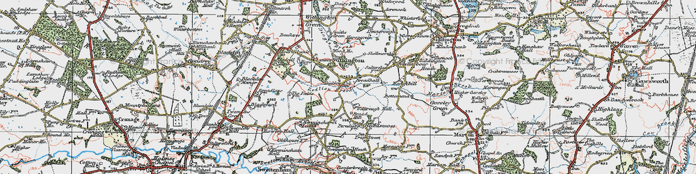 Old map of Lower Withington in 1923