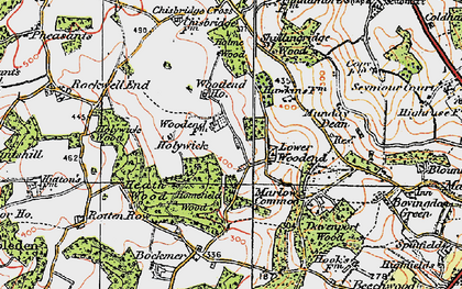 Old map of Lower Woodend in 1919