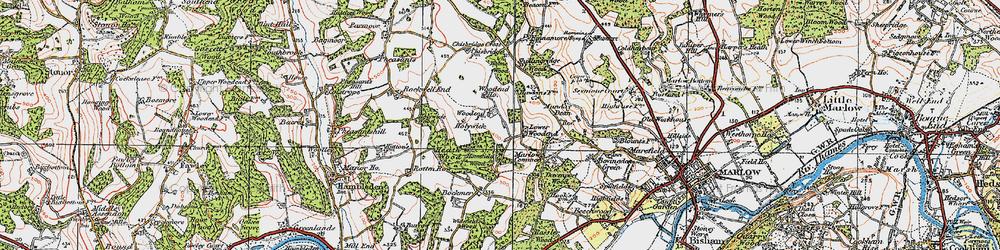 Old map of Lower Woodend in 1919