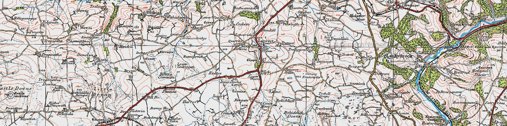 Old map of Lower Woon in 1919