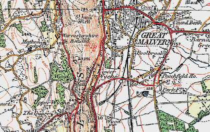 Old map of Lower Wyche in 1920