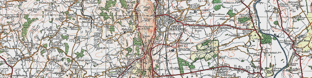 Old map of Lower Wyche in 1920