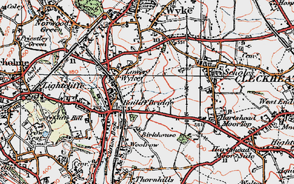 Old map of Lower Wyke in 1925