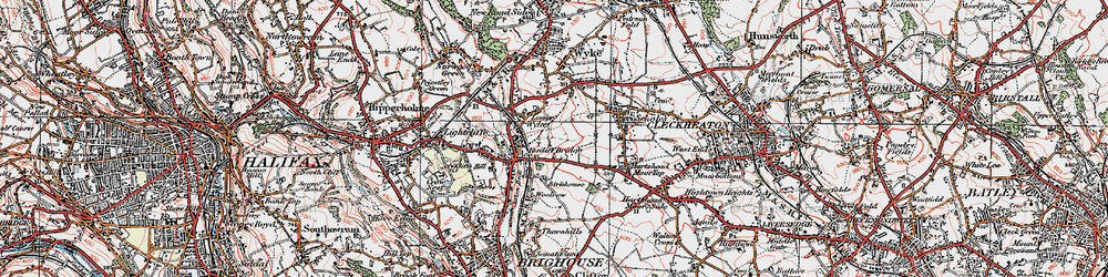 Old map of Lower Wyke in 1925