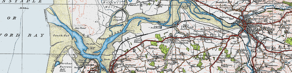 Old map of Lower Yelland in 1919