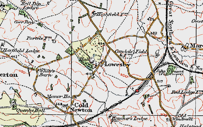 Old map of Lowesby in 1921