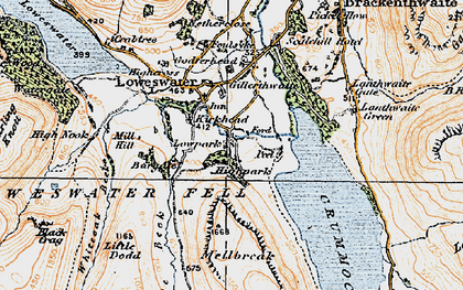 Old map of Black Crag in 1925