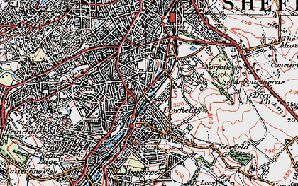 Old map of Lowfield in 1923