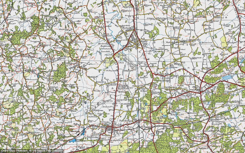 Old Map of Lowfield Heath, 1920 in 1920