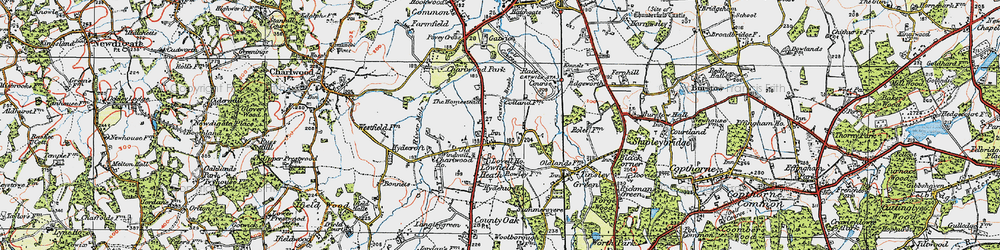 Old map of Lowfield Heath in 1920