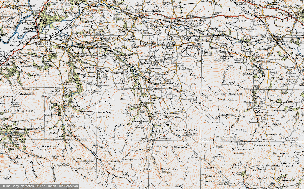 Old Map of Historic Map covering Aikengill in 1924