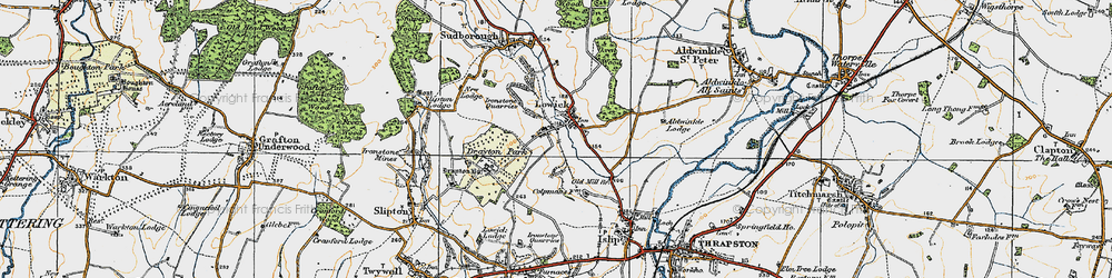 Old map of Lowick in 1920
