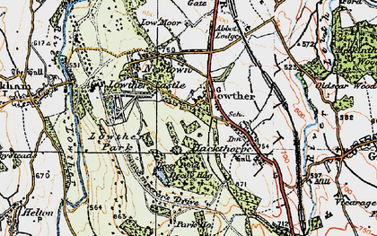 Old map of Lowther in 1925