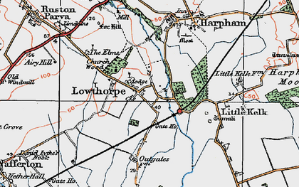 Old map of Lowthorpe in 1924
