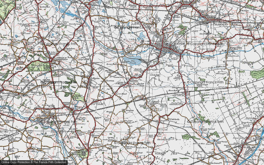Old Map of Lowton Common, 1924 in 1924