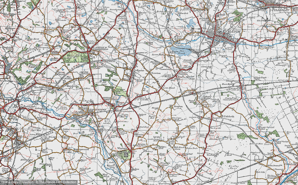 Old Map of Lowton Heath, 1924 in 1924