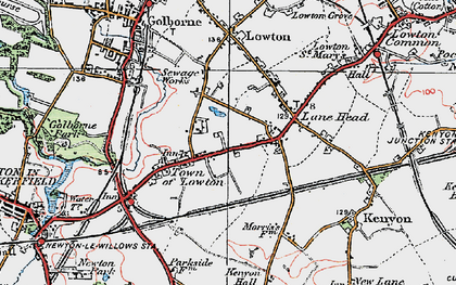 Old map of Lowton Heath in 1924