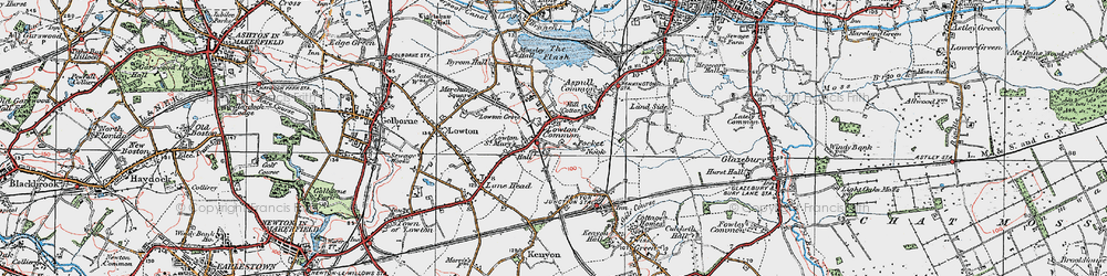 Old map of Lowton St Mary's in 1924