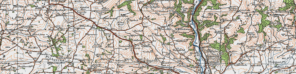 Old map of Loxbeare in 1919