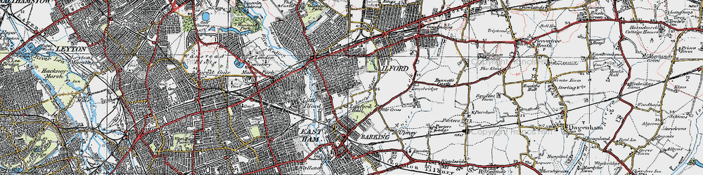 Old map of Loxford in 1920