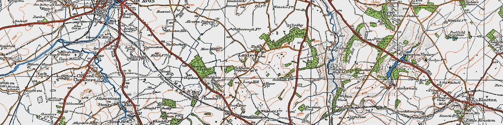 Old map of Alveston Pastures in 1919