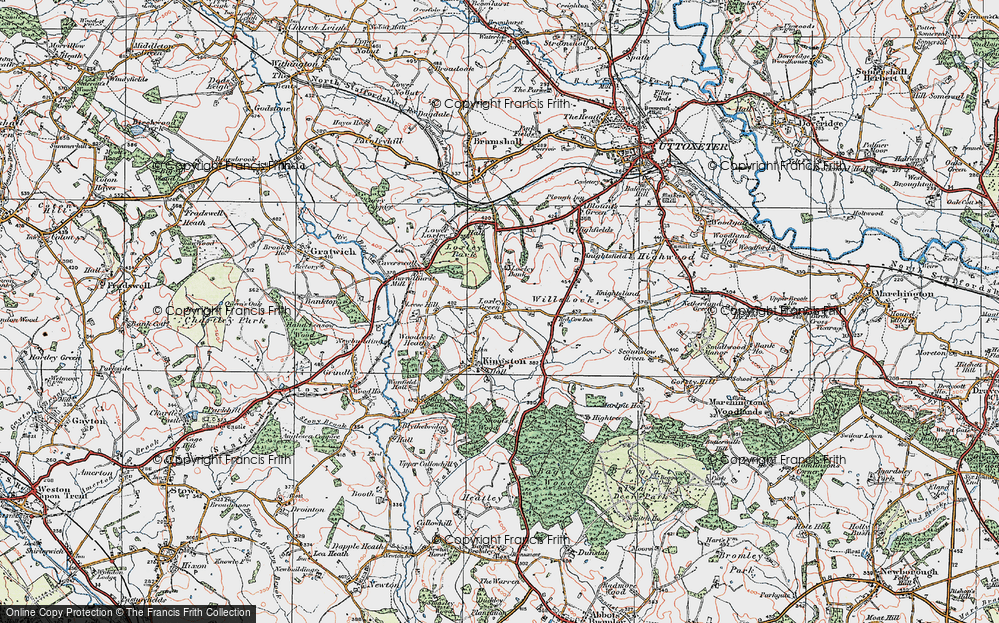 Old Map of Loxley Green, 1921 in 1921