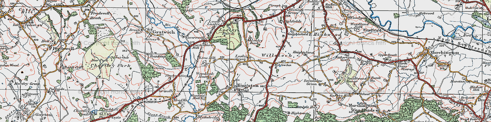 Old map of Loxley Green in 1921