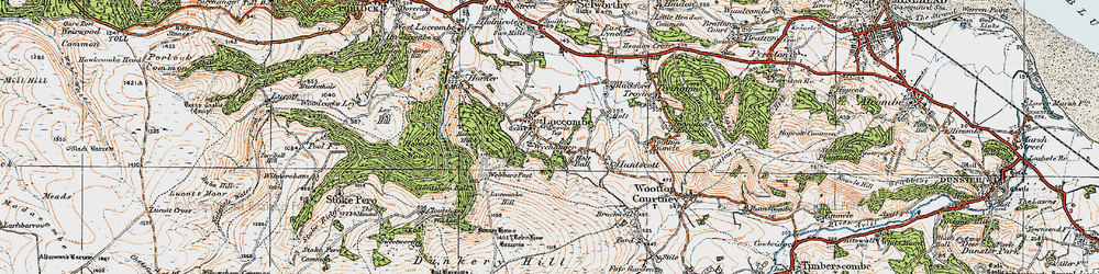 Old map of Luccombe in 1919