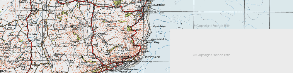 Old map of Luccombe Village in 1919