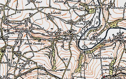 Old map of Higher Hampt in 1919