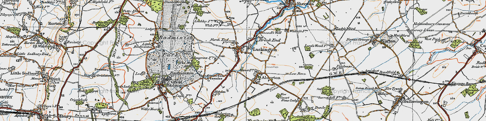 Old map of Luckington in 1919