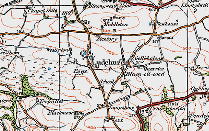 Old map of Black Moor in 1922